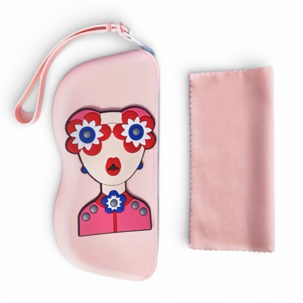 Pink Cartoon Character Eyeglasses Cases NWOT